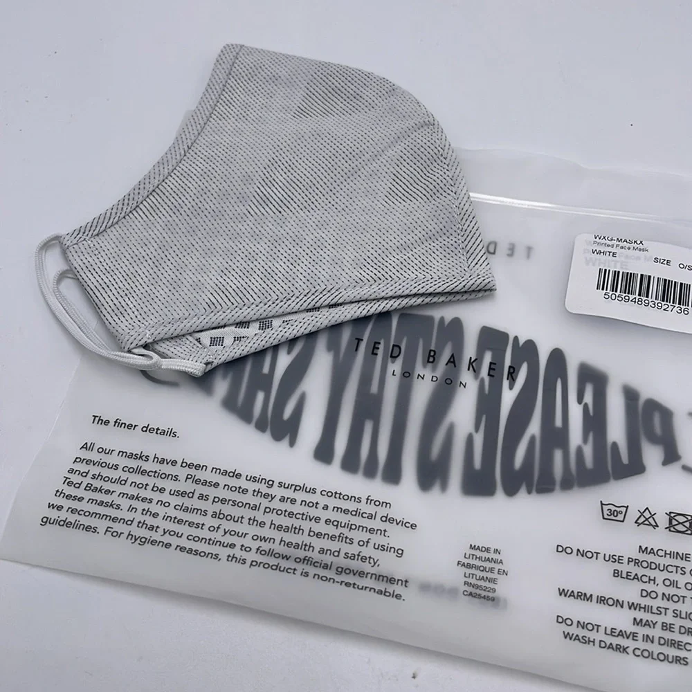 TED BAKER LONDON Reversible Reusable FACE MASK NWT OS